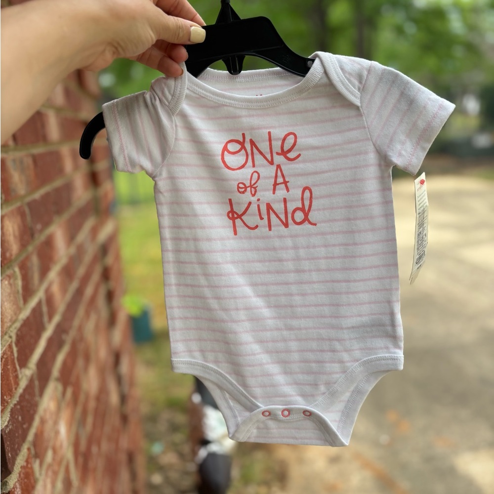 Striped Pink and White Kids One Piece